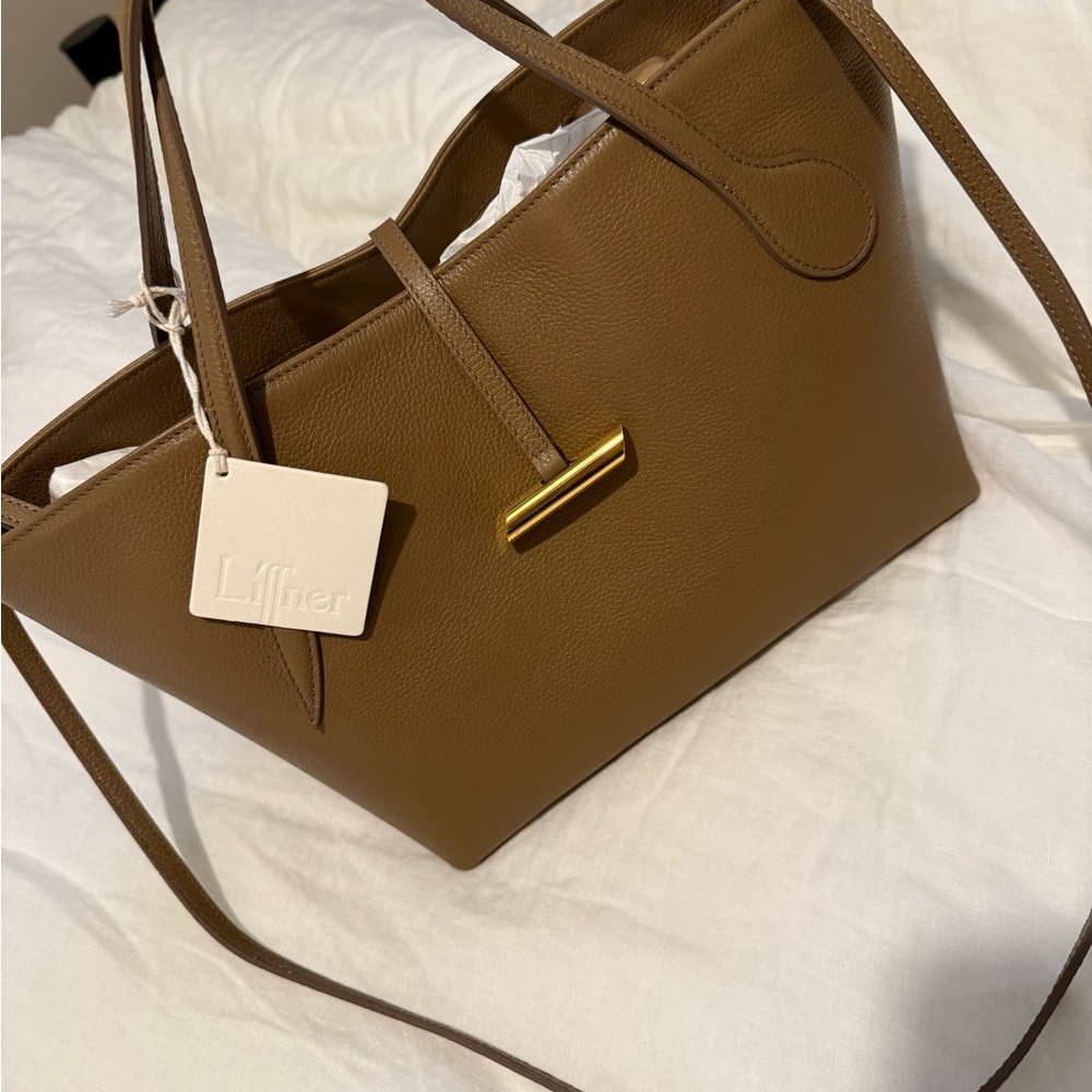 Little Liffner Petite Penne Tan Leather Tote Bag